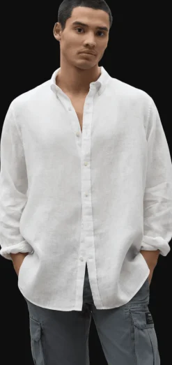 CAMICIA DA UOMO ECOALF MALIBUALF WHITE MCMGASRM 000