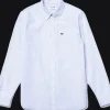 CAMICIA DA UOMO LACOSTE  IN COTONE OXFORD A RIGHE REGULAR FIT CH2945 F6Z