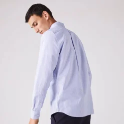 CAMICIA DA UOMO LACOSTE  IN COTONE OXFORD A RIGHE REGULAR FIT CH2945 F6Z