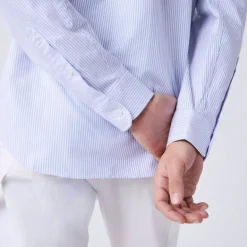 CAMICIA DA UOMO LACOSTE IN COTONE OXFORD A RIGHE REGULAR FIT CH2945 F6Z
