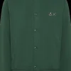 CARDIGAN DA UOMO SUN68 BUTTON COTTON FL VERDE SCURO F44106 37