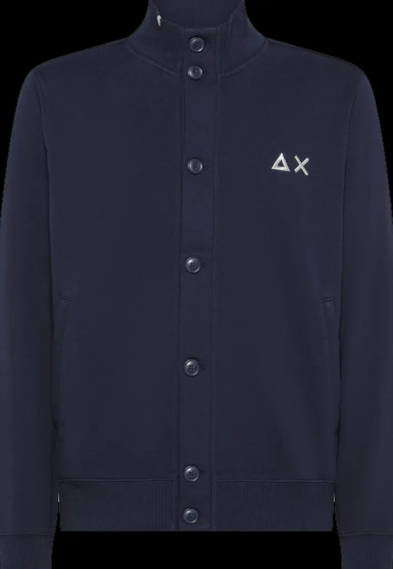 CARDIGAN DA UOMO SUN68 BUTTON COTTON FL NAVY BLUE F44106 07