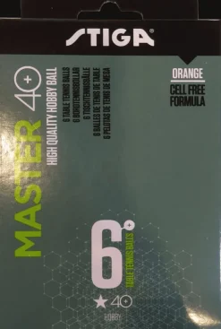 CONFEZIONE DA 6 PALLINE MASTER ARANCIO ABS DA PING PONG STIGA - 1 stella
