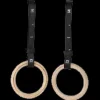 COPPIA DI ANELLI DA GINNASTICA TOORX IN LEGNO CON CINGHIE REGOLABILI