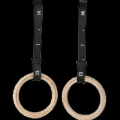 COPPIA DI ANELLI DA GINNASTICA TOORX IN LEGNO CON CINGHIE REGOLABILI