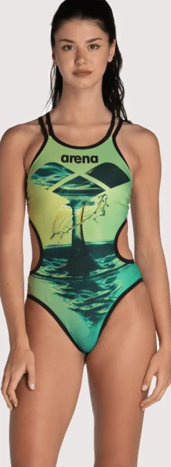 COSTUME DA DONNA ARENA ONE DOUBLE CROSS BACK BLACK-SOFT GRE 006780 550