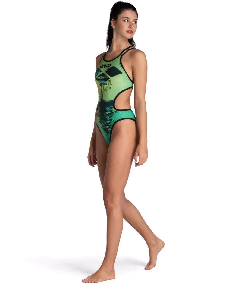 COSTUME DA DONNA ARENA ONE DOUBLE CROSS BACK BLACK-SOFT GRE 006780 550