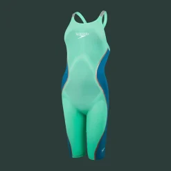 COSTUME DA GARA DA DONNA SPEEDO LZR PURE INTENT OPENBACK KNEESKIN BLU VERDE 68-11974 D881