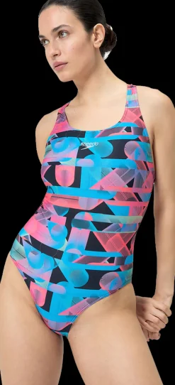 COSTUME DA NUOTO DA DONNA SPEEDO WOMENS ALLOVER DIGITAL POWERBACK 8-0040661 7314