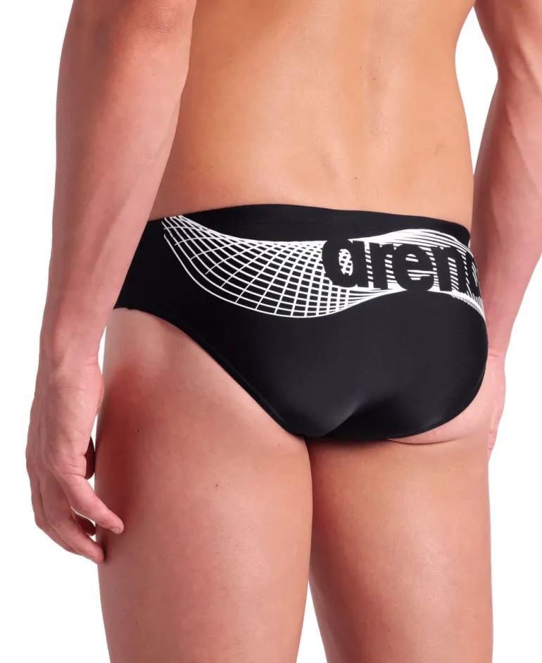 COSTUME DA NUOTO DA UOMO ARENA WAKE SWIBRIEFS BLACK-WHITE 008068 501