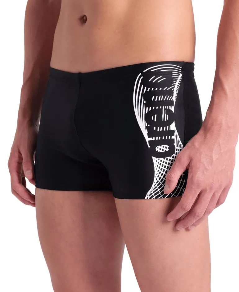 COSTUME DA NUOTO DA UOMO ARENA WAKE SWISHORT BLACK-WHITE 008069 501