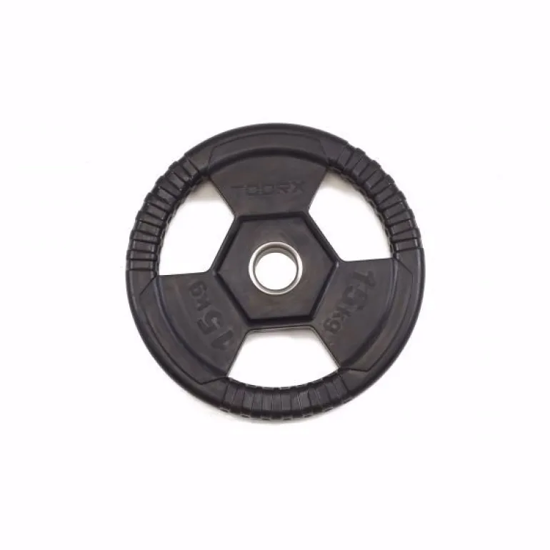 DISCO GHISA GOMMATO KG. 15 TRI GRIP TOORX CON FORO 50mm