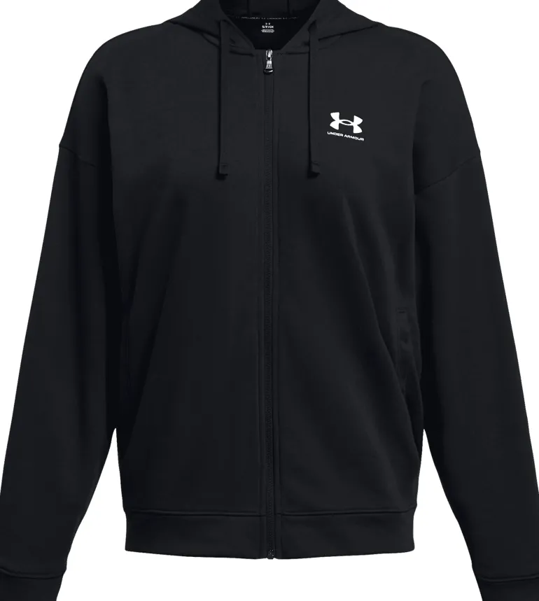 FELPA DA DONNA UNDER ARMOUR RIVAL TERRY OS FZ HOODED BLACK 1386043 001