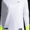 FELPA DA RUNNING DA DONNA BROOKS RUN VISIBLE THERMAL HOODIE WHITE/ASPHALT 221559 134