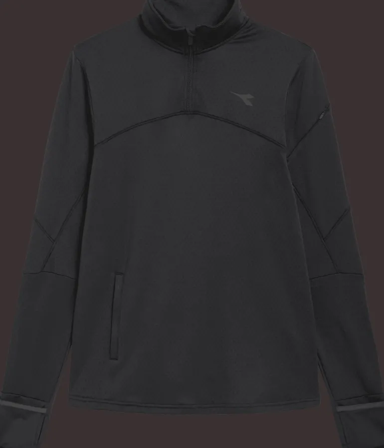 FELPA DA RUNNING DA UOMO DIADORA WARM UP WINTER PROTECTION BLACK - 102.179628 80013