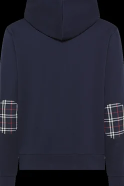 FELPA DA UOMO SUN68 ZIP CONTRAST FABRIC NAVY BLUE F44123 07