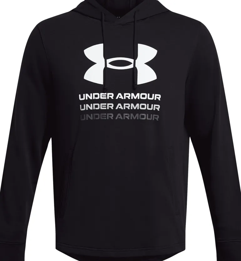 FELPA DA UOMO UNDER ARMOUR RIVAL TERRY GRAPHIC HOOD WHITE 1386047 100