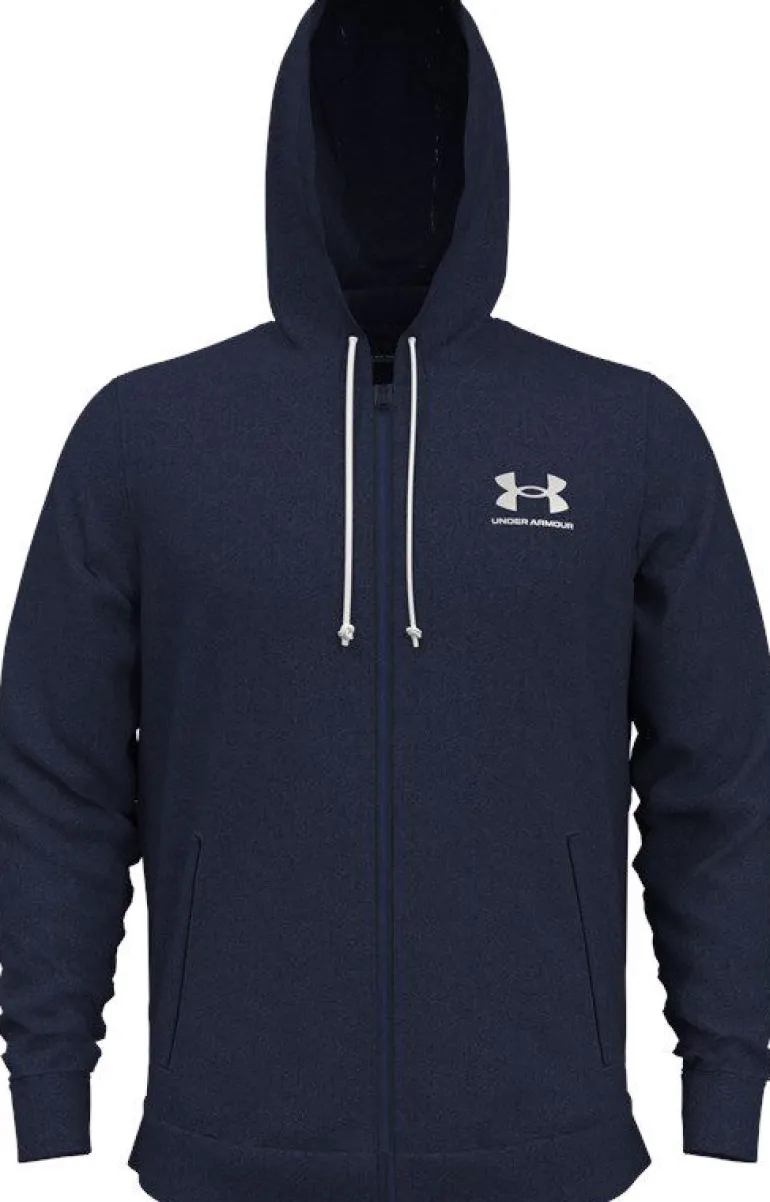 FELPA DA UOMO UNDER ARMOUR RIVAL TERRY LC FZ MIDNIGHT NAVY 1370409 410