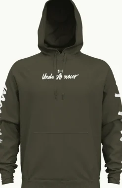 FELPA DA UOMO UNDER ARMOUR RIVAL GRAPHIC HD MARINE OD GREEN 1379760 0390