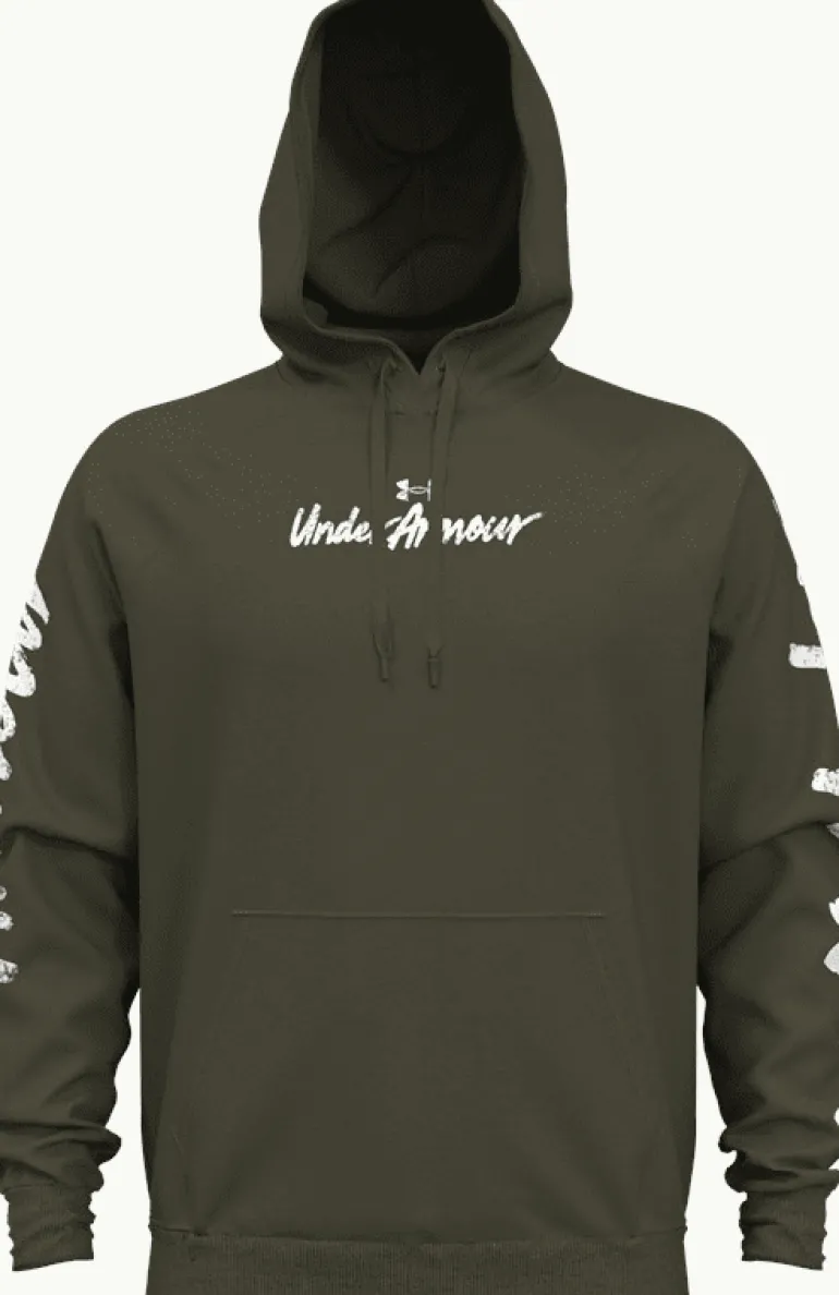 FELPA DA UOMO UNDER ARMOUR RIVAL GRAPHIC HD MARINE OD GREEN 1379760 0390