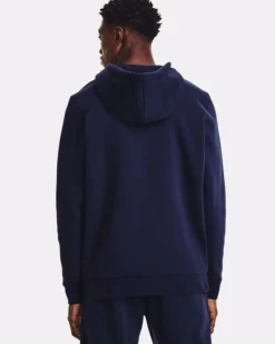 FELPA DA UOMO UNDER ARMOUR ESSENTIAL FZ HOOD MIDNIGHT NAVY 1373881 0410