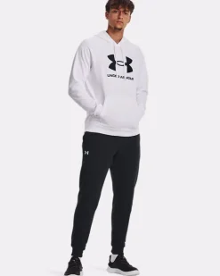 FELPA DA UOMO UNDER ARMOUR RIVAL LOGO HD WHITE 1379758 0100