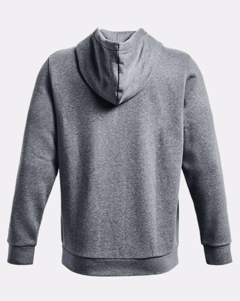 FELPA DA UOMO UNDER ARMOUR ESSENTIAL FZ HOOD PITCH GRAY MEDI 1373881 0012