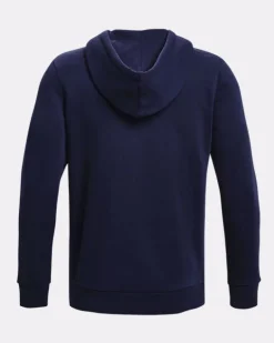 FELPA DA UOMO UNDER ARMOUR ESSENTIAL FZ HOOD MIDNIGHT NAVY 1373881 0410
