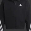 FELPA JUNIOR ADIDAS FI 3S FZ BLACK/WHITE IC0118