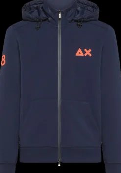 GIACCA DA UOMO SUN68 NYLON DOUBLE FLEECE TECH NAVY BLUE F44115 07