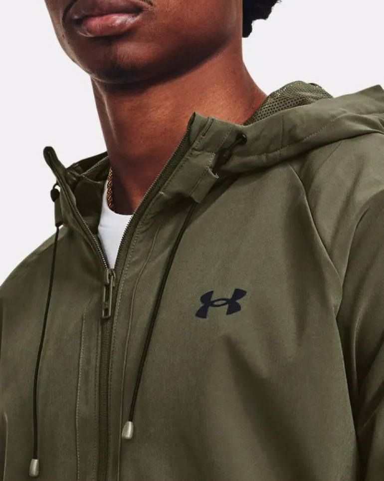 GIACCA DA UOMO UNDER ARMOUR STRETCH WOVEN WINDBREAKER MARINE OD GREE 1377171 390