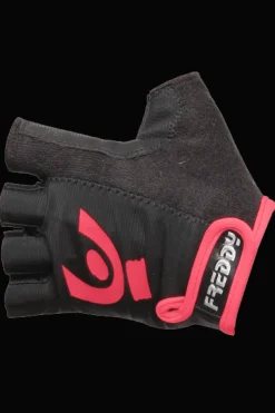 GUANTI FREDDY DA PALESTRA SENZA DITA IN TESSUTO TECNICO NERO-ROSA