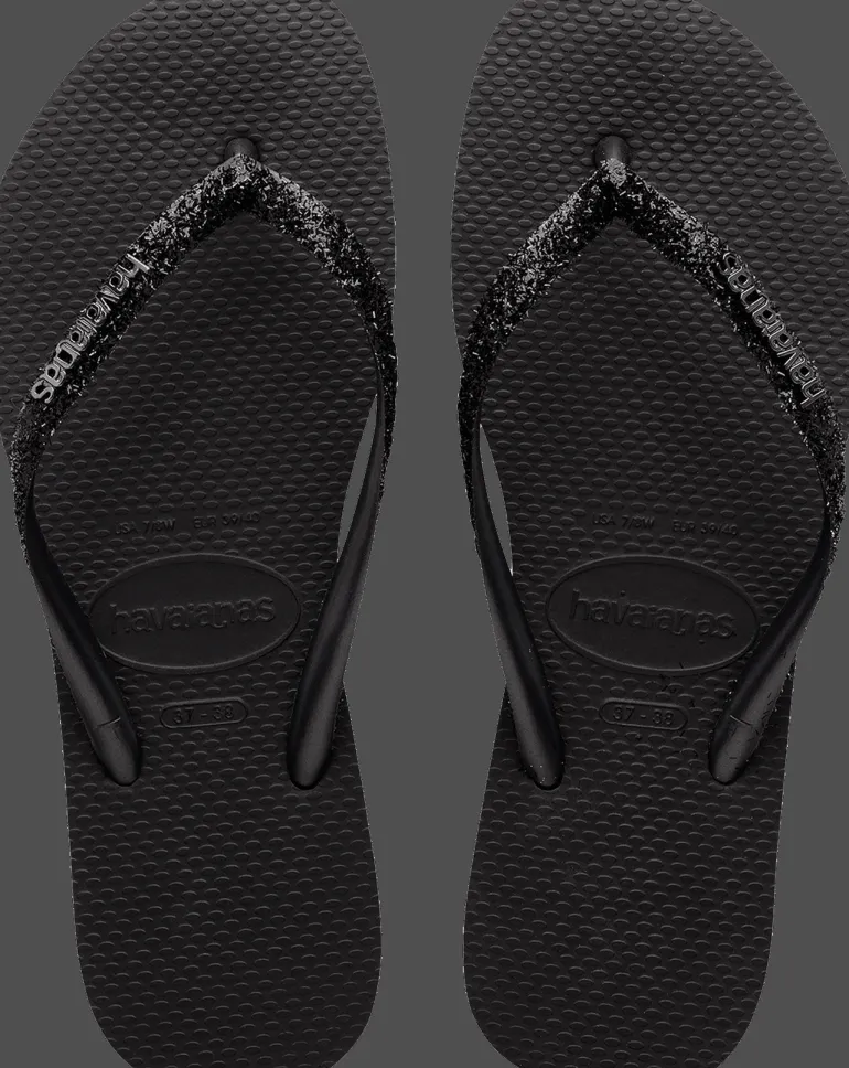 INFRADITO DA MARE DA DONNA HAVAIANAS SLIM GLITTER II BLACK-DARK GREY 4146975 4057