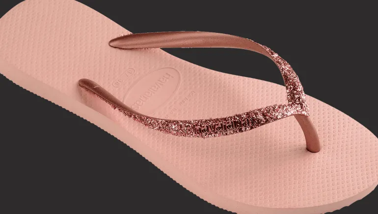 INFRADITO DA MARE DA DONNA HAVAIANAS SLIM GLITTER II BALLET ROSE-GOLDEN BLUS 4146975 3606