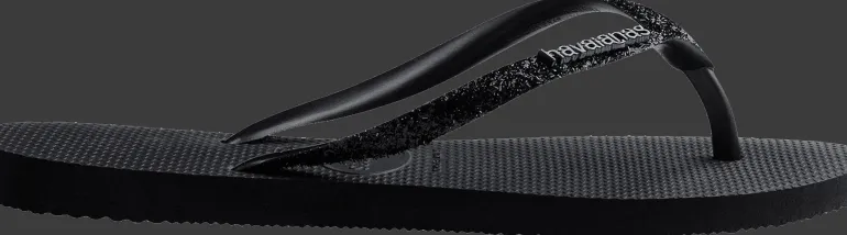INFRADITO DA MARE DA DONNA HAVAIANAS SLIM GLITTER II BLACK-DARK GREY 4146975 4057