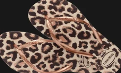 INFRADITO DA MARE DA DONNA HAVAIANAS SLIM ANIMALS BEIGE-ROSE GOLD-DARK BROWN 4103352 9919