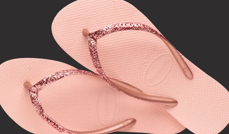 INFRADITO DA MARE DA DONNA HAVAIANAS SLIM GLITTER II BALLET ROSE-GOLDEN BLUS 4146975 3606
