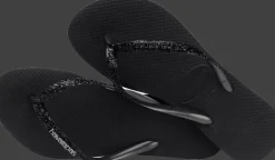 INFRADITO DA MARE DA DONNA HAVAIANAS SLIM GLITTER II BLACK-DARK GREY 4146975 4057