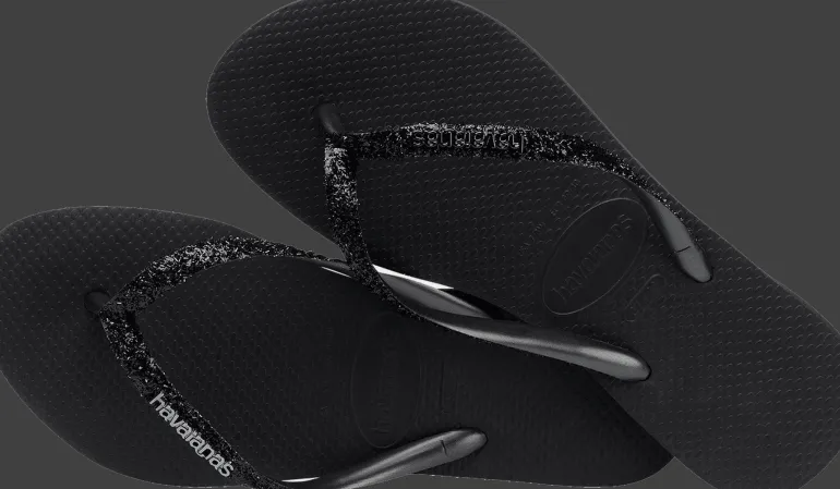 INFRADITO DA MARE DA DONNA HAVAIANAS SLIM GLITTER II BLACK-DARK GREY 4146975 4057