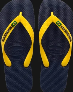 INFRADITO DA MARE UNISEX HAVAIANAS BRASIL LOGO NAVY BLUE-CITRUS YELLOW 4110850 3587