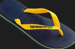 INFRADITO DA MARE UNISEX HAVAIANAS BRASIL LOGO NAVY BLUE-CITRUS YELLOW 4110850 3587
