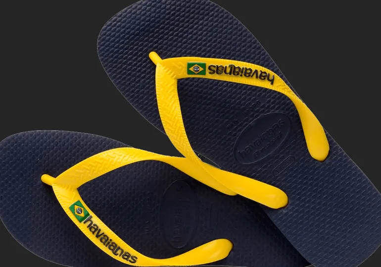 INFRADITO DA MARE UNISEX HAVAIANAS BRASIL LOGO NAVY BLUE-CITRUS YELLOW 4110850 3587
