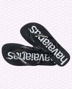 INFRADITO UOMO HAVAIANAS CON LOGO BIANCO/NERO