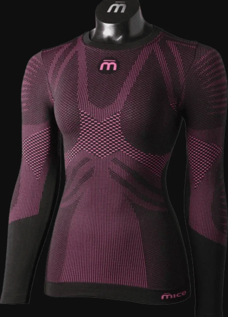 MAGLIA TERMICA A MANICA LUNGA MICO WOMAN EXTRA DRY SKINTECH 573 NERA-PORPORA