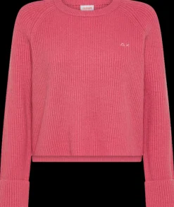 MAGLIONE DA DONNA SUN68 ROUND NECK MACRO RIB DAHLIA K44240 97