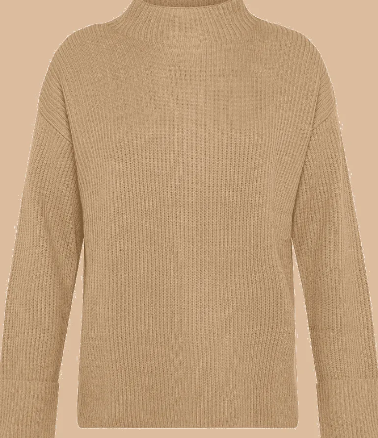 MAGLIONE DA DONNA SUN68 TURTLE NECK MACRO RIB BEIGE K43245 16