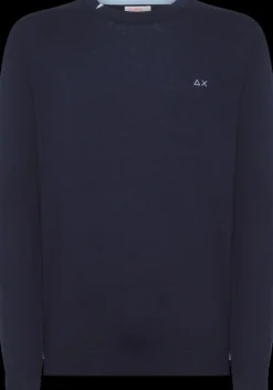 MAGLIONE DA UOMO SUN68 ROUND SOLID NAVY BLUE K44101 07