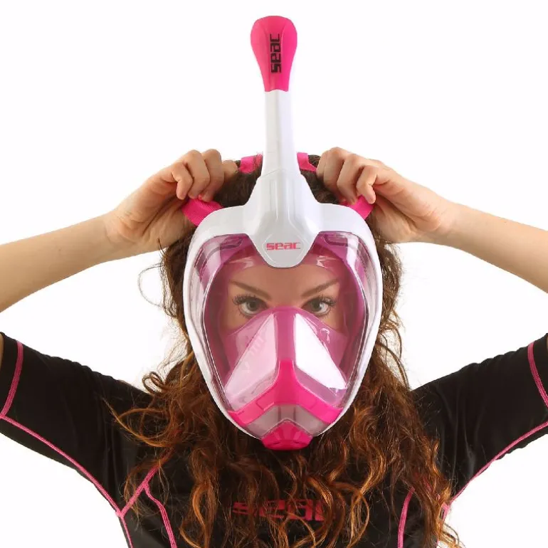 MASCHERA GRANFACCIALE SEAC MAGICA S/M SLT/PI BIANCO/ROSA 170-10WP/S