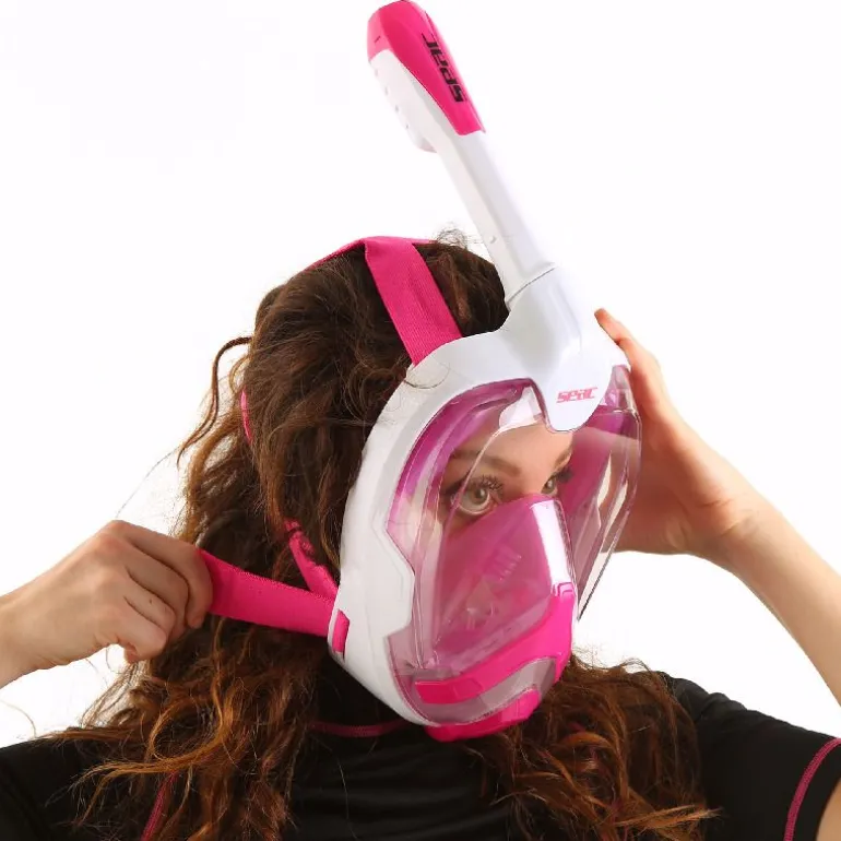 MASCHERA GRANFACCIALE SEAC MAGICA S/M SLT/PI BIANCO/ROSA 170-10WP/S