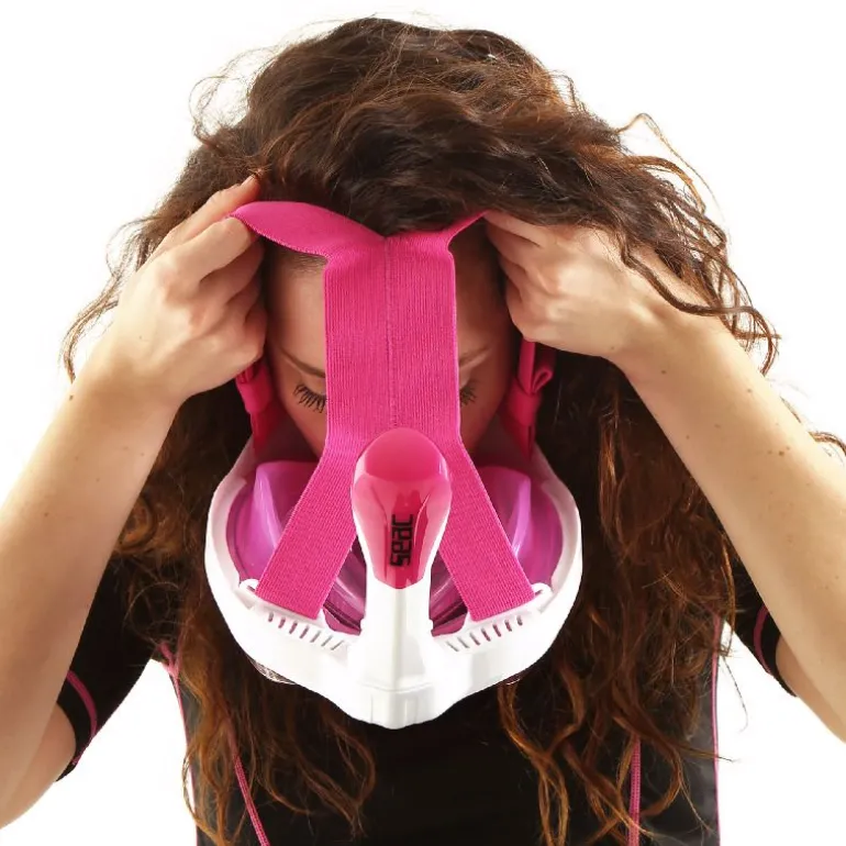 MASCHERA GRANFACCIALE SEAC MAGICA S/M SLT/PI BIANCO/ROSA 170-10WP/S